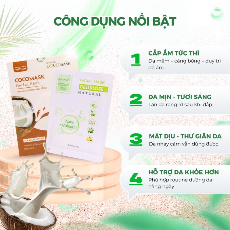 MẶT NẠ THẠCH DỪA SINH HỌC COCOMASK ORIGINAL