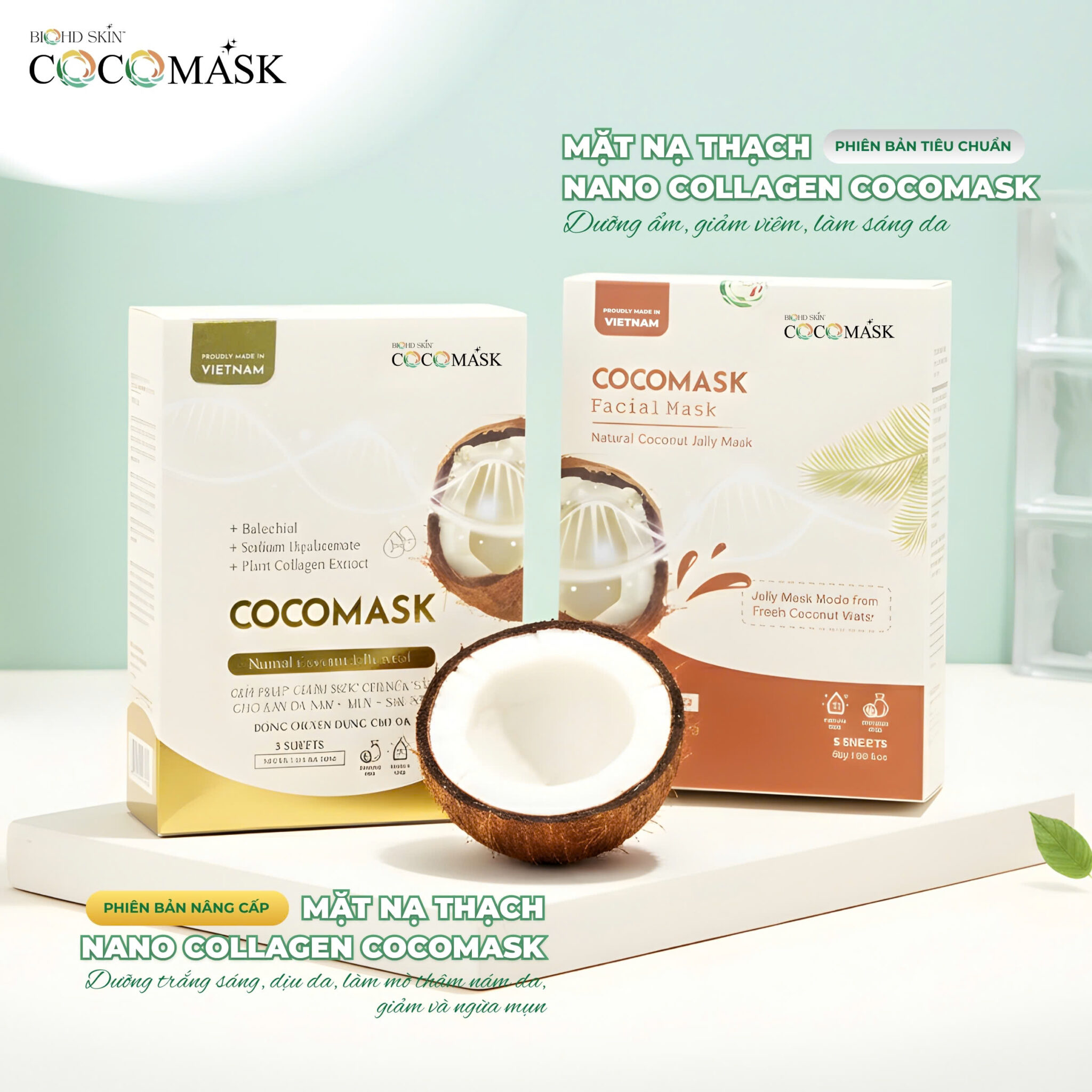 Bộ đôi mặt nạ thạch dừa COCOMASK - Nuôi dưỡng làn da từ thiên nhiên