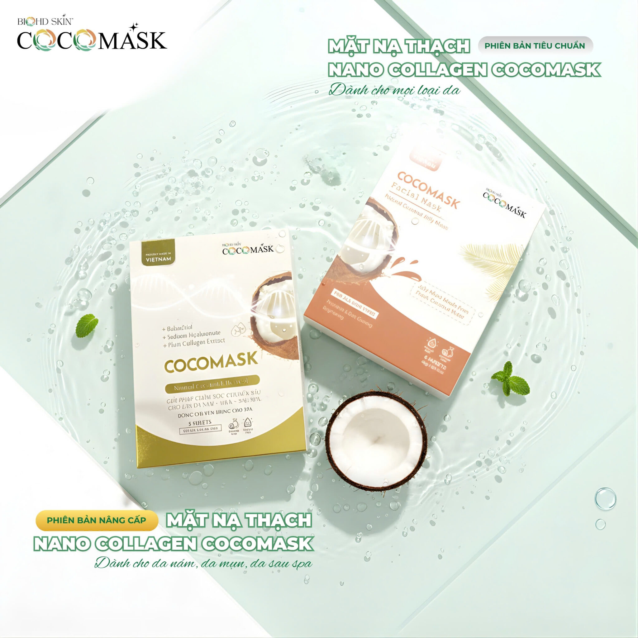 Bộ đôi mặt nạ thạch dừa COCOMASK - Nuôi dưỡng làn da từ thiên nhiên
